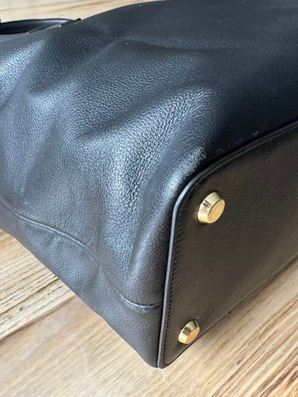 Tumi Voyageur "Monika" Leather Tote Laptop Bag BLACK GOLD HARDWARE LIKE NEW - Picture 13 of 17